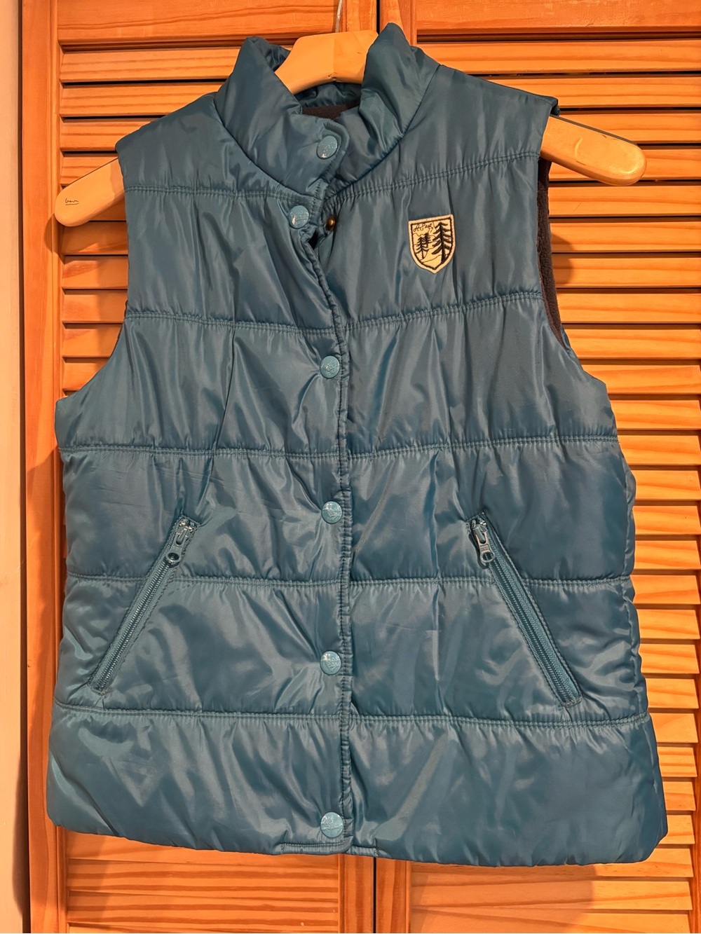 American Eagle 2000s Teal Puffer Vest Outdoors Winter Ski Snow Lagenlook